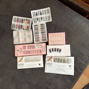Bundle of Assorted Nail Polish Strips & Press-On Nails